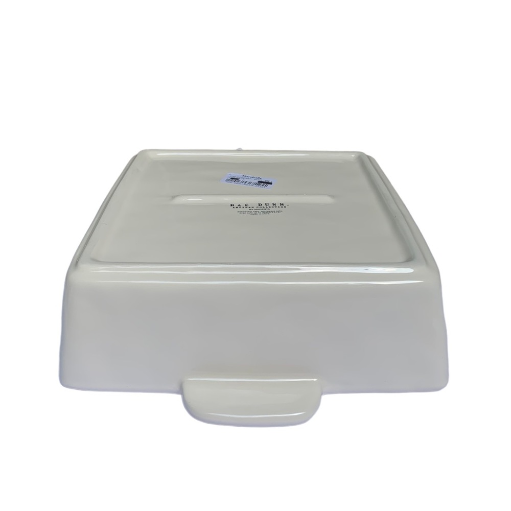 Rae Dunn CASSEROLE Baking Dish Pan White Black Large Letters Dimples NWT 2017 OG - Picture 9 of 15